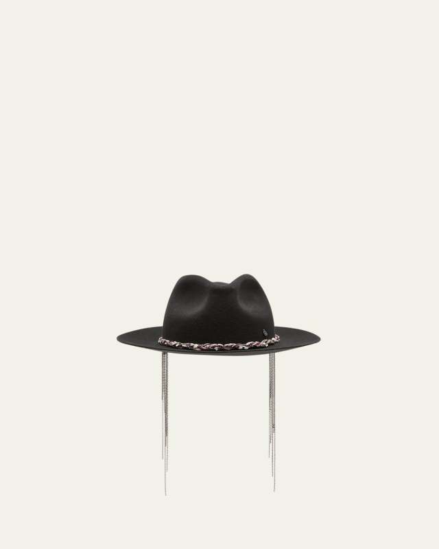 Rico Felt Fedora With Braided Tweed-Strass Ban